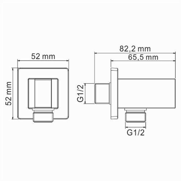 Подключение для шланга WasserKRAFT черный (A222)