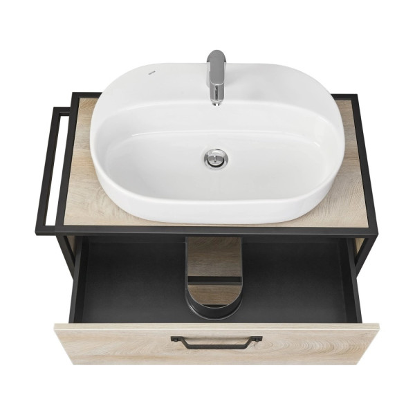 Тумба Aquaton Лофт Фабрик 80 Дуб Эндгрейн/1WH501710 Раковина Одри Round/1A243003LTDU0 Столешница Лофт Фабрик 80 Дуб Эндгрей (1A2424K0LTDU0)