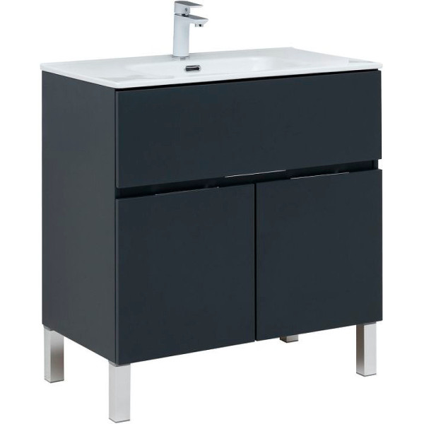 Тумба напольная Aquanet Алвита New 80 1 ящик, 2 дверцы, антрацит (00277551) Тумба напольная Aquanet Алвита New 80 1 ящик, 2 дверцы, антрацит (00277551)