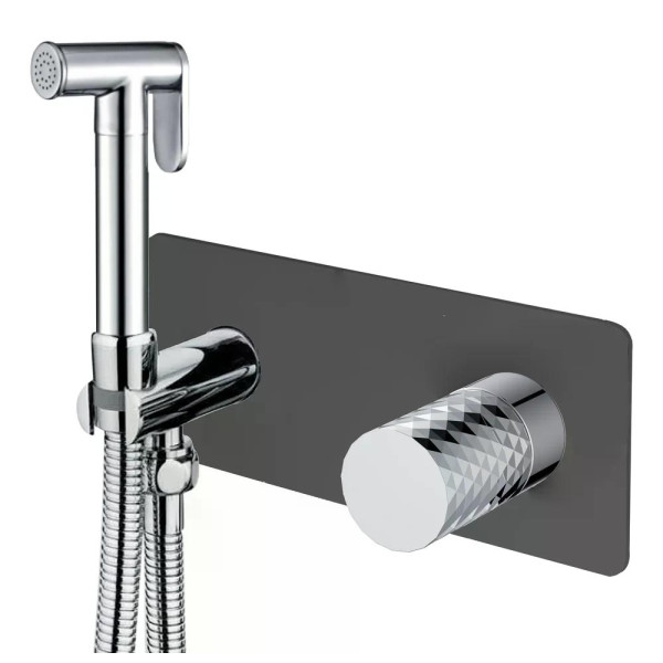 Смеситель с гигиеническим душем Boheme Stick B (черный) (127-BCR) Смеситель с гигиеническим душем Boheme Stick B (черный) (127-BCR)