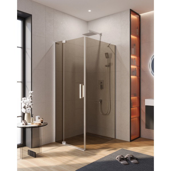 Душевой уголок Cezares Slider 70x100x195 стекло бронза, профиль хром (SLIDER-AH-1-100-70/80-BR-Cr)