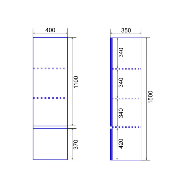 Пенал подвесной Azario Velluto 40 универсальный белый (CS00088605)