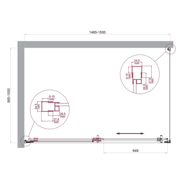Душевой уголок BelBagno Luce 150x100x195 стекло прозрачное, профиль хром (LUCE-AH-1-150/10-C-Cr)
