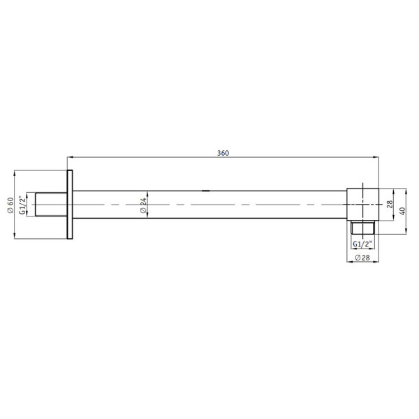 Держатель для верхнего душа RGW Shower Panels хром (21140421-01)