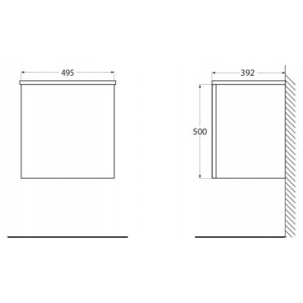 Тумба подвесная Belbagno Etna 496x392x50 Rovere Moro L (ETNA-500-1A-SO-RW-P-L)