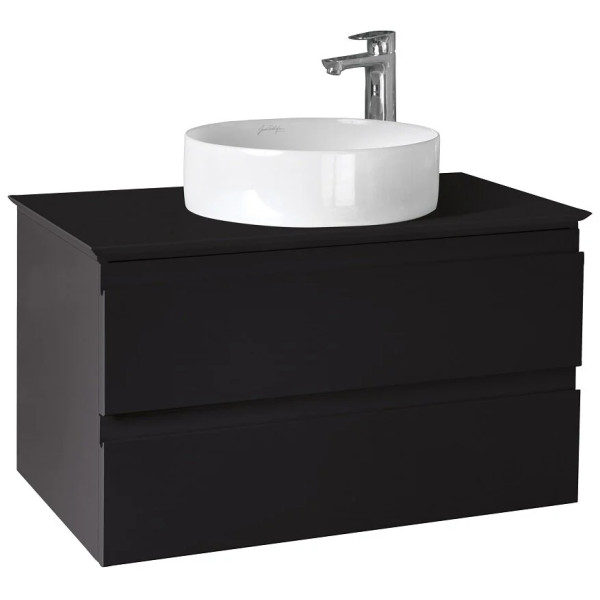 Тумба Jacob Delafon Madeleine 83 со столешницей и подсветкой, черный матовый (EB2083-J53)