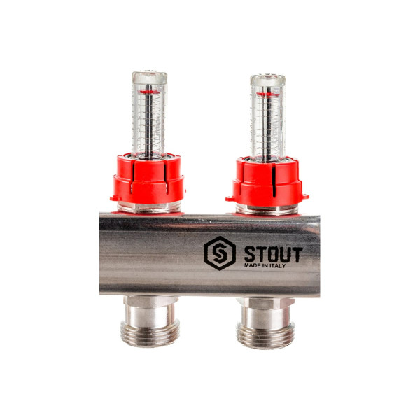 Коллекторная группа 5 отводов 1"x3/4"(18)EK с расходомерами Stout (нерж.сталь) (SMS-0917-000005) Коллекторная группа 5 отводов 1"x3/4"(18)EK с расходомерами Stout (нерж.сталь) (SMS-0917-000005)