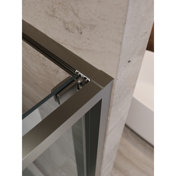 Душевая дверь Cezares Lux 130x195 стекло прозрачное, профиль оружейная сталь (LUX-B-FS-11-130-C-GM)