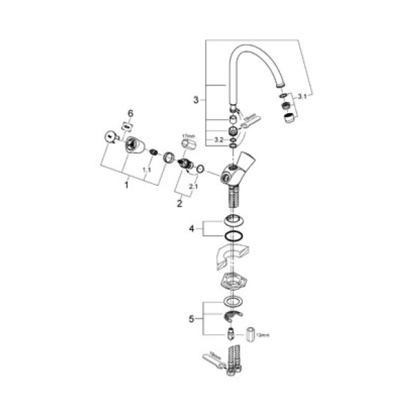 Смеситель для кухни Grohe Costa S (31819001)