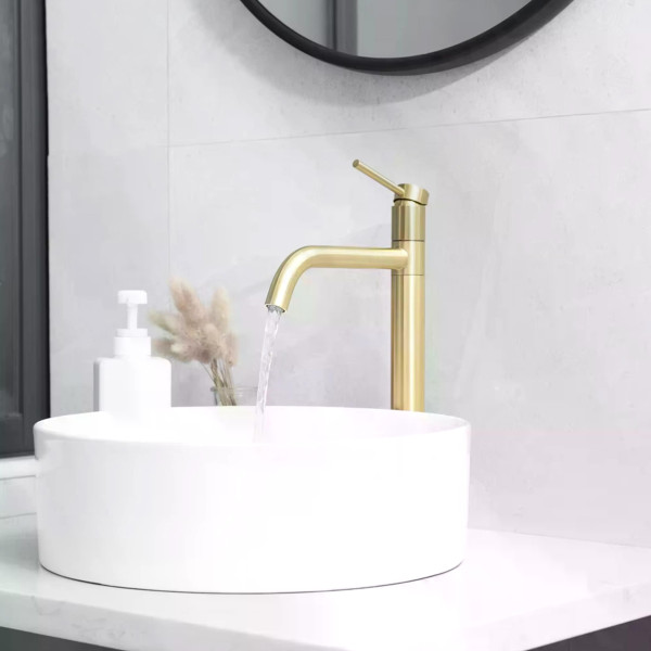 Смеситель для раковины Rea Lugano золото матовое (REA-B4420)