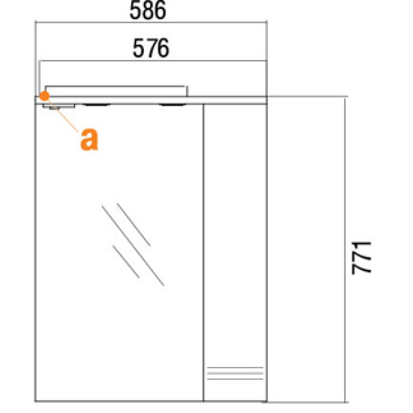 Шкаф зеркальный Акватон Панда 50 R (1A007402PD01R)