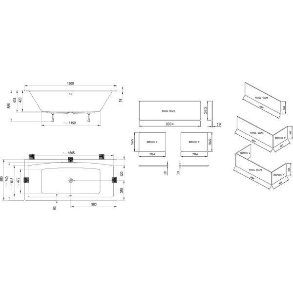 Ванна акриловая Ravak 180x80x585 белая (C891300000)