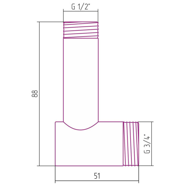 Уголок переходной Сунержа стилье 3/4"Нx1/2"Н (02003-3412)