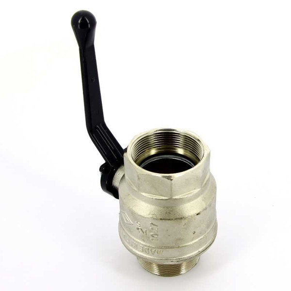 Кран Bugatti 2" ВН шаровый New Jersey 915 (черная ручка) (09150008)