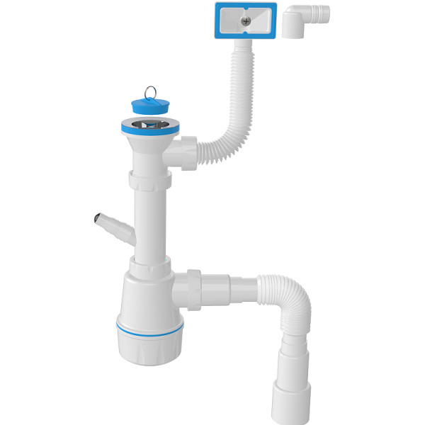 Сифон 40 мм. бутылочный Nova 1 1/2"х70 мм с 1-им отв. и прямоуг. переливом (с гофрой 1 1/2"х40/50) (1036) Сифон 40 мм. бутылочный Nova 1 1/2"х70 мм с 1-им отв. и прямоуг. переливом (с гофрой 1 1/2"х40/50) (1036)