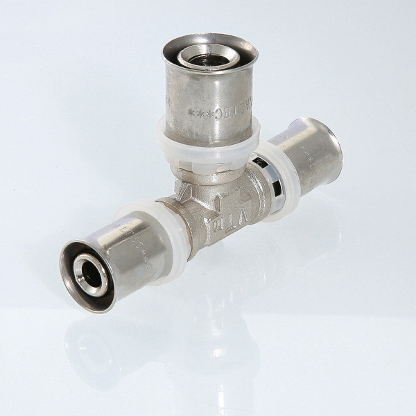 Тройник 32*32*26 Valtec (пресс, никель) (VTm.231.N.323226) Тройник 32*32*26 Valtec (пресс, никель) (VTm.231.N.323226)