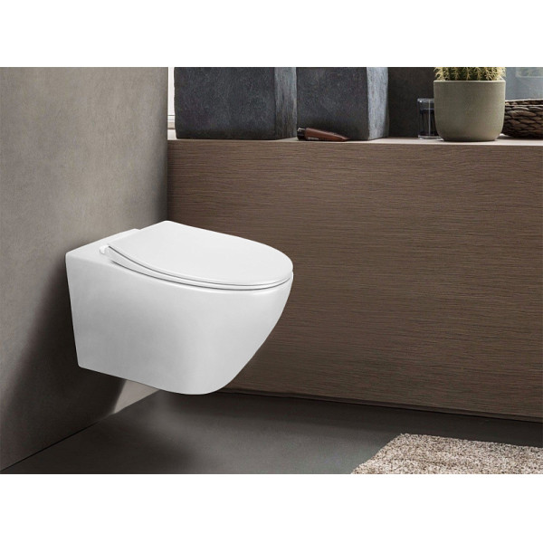 Унитаз подвесной Keras безободковый с сиденьем микролифт 520x370x360 (AZ-99046W) Унитаз подвесной Keras безободковый с сиденьем микролифт 520x370x360 (AZ-99046W)