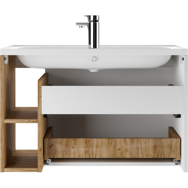 Тумба подвесная под умывальник Absolute 80 Frost с двумя ящиками В2 Домино (DF3402T)