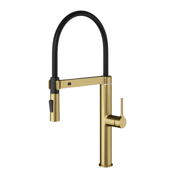 Смеситель для кухни WasserKRAFT с гибким изливом золотой (A8887)