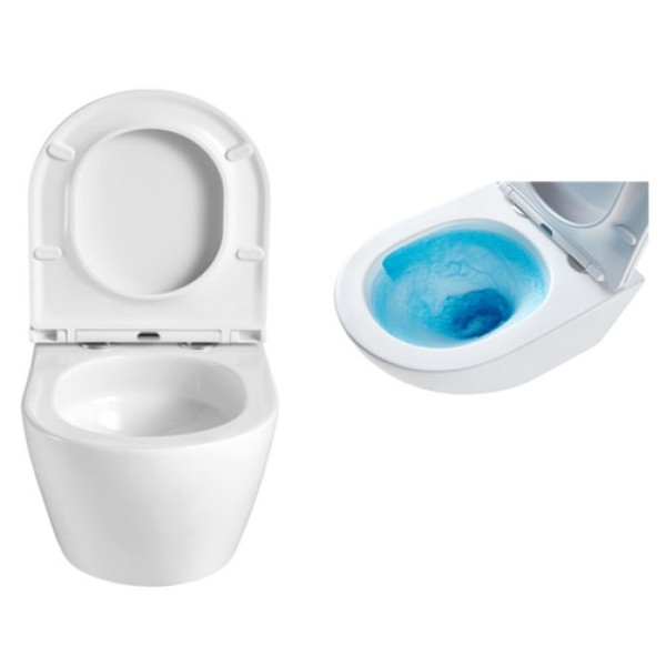 Унитаз подвесной Grado безободковый с сидением микролифт 490x370x360 (AZ-0046-UQ3)