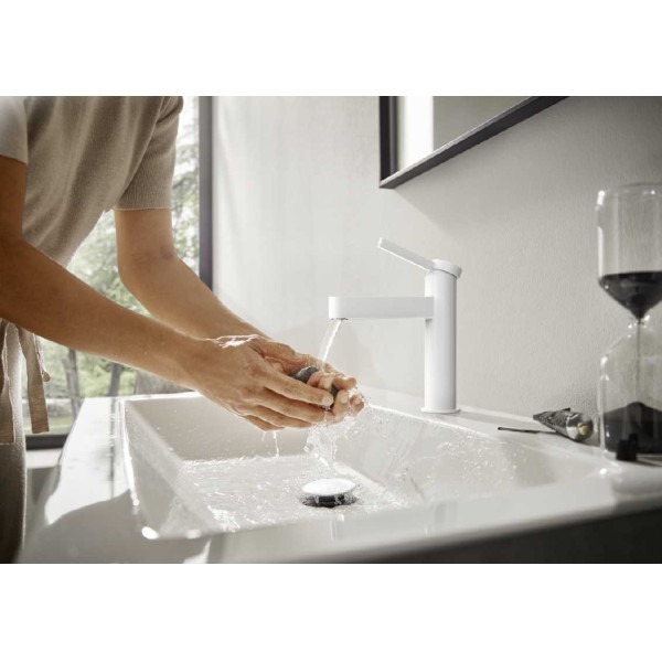 Смеситель для раковины Hansgrohe Finoris белый, с донным клапаном (76010700)
