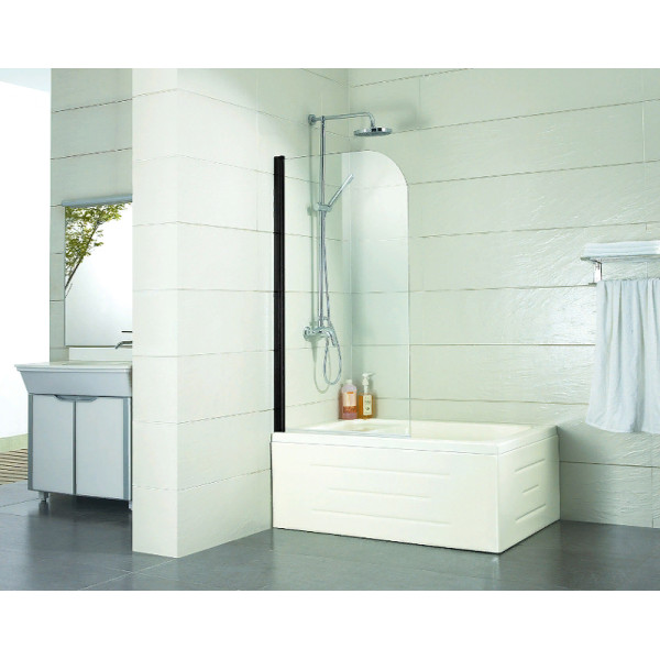 Душевая шторка на ванну Azario Merrit 70х150 стекло прозрачное, профиль черный (AZ-NF6211 700 BLACK)