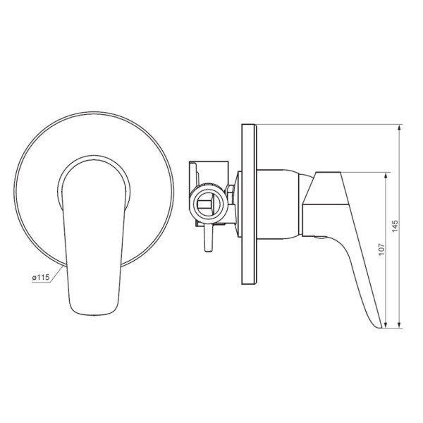 Смеситель для душа Damixa Jupiter монтируемый в стену, хром (777500001) Смеситель для душа Damixa Jupiter монтируемый в стену, хром (777500001)