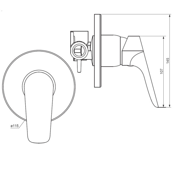 Смеситель для душа Damixa Jupiter монтируемый в стену черный (777500300) Смеситель для душа Damixa Jupiter монтируемый в стену черный (777500300)