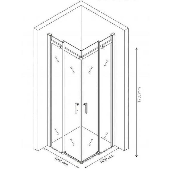 Душевой уголок Berges Melita 1000*1000*1950 стекло прозрачное, профиль хром сильвер (61024)