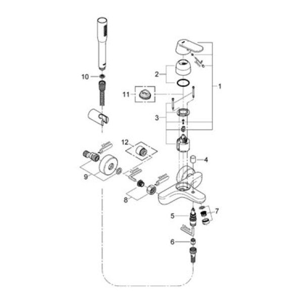 Смеситель для ванны и душа Grohe Eurosmart Cosmopolitan (32832000)