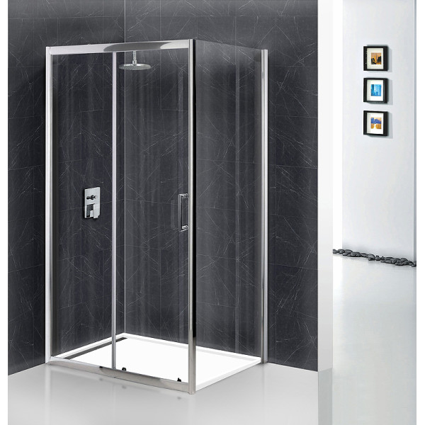 Душевой уголок BelBagno Uno-195 100x80x195 стекло прозрачное, профиль хром (UNO-195-AH-1-10/80-C-Cr)
