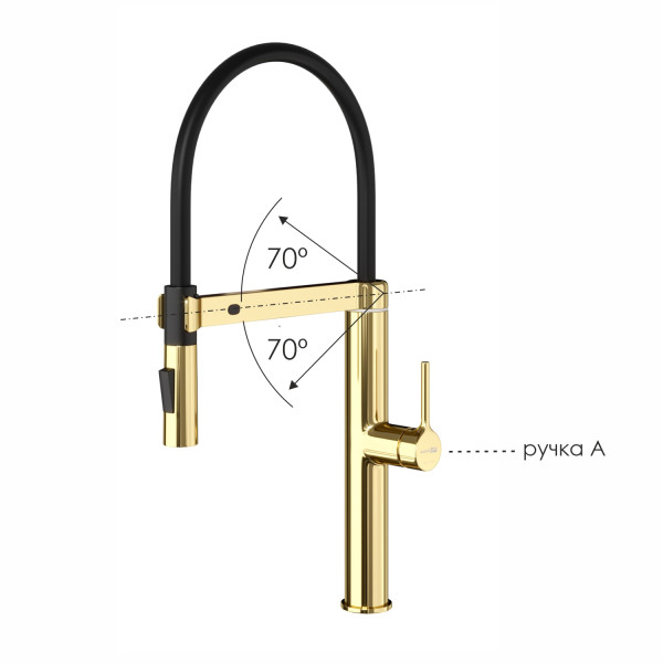Смеситель для кухни WasserKRAFT с гибким изливом золотой (A8877) Смеситель для кухни WasserKRAFT с гибким изливом золотой (A8877)