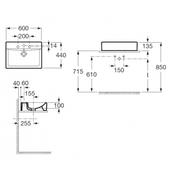 Раковина накладная Diverta 60х44 (32711G000)