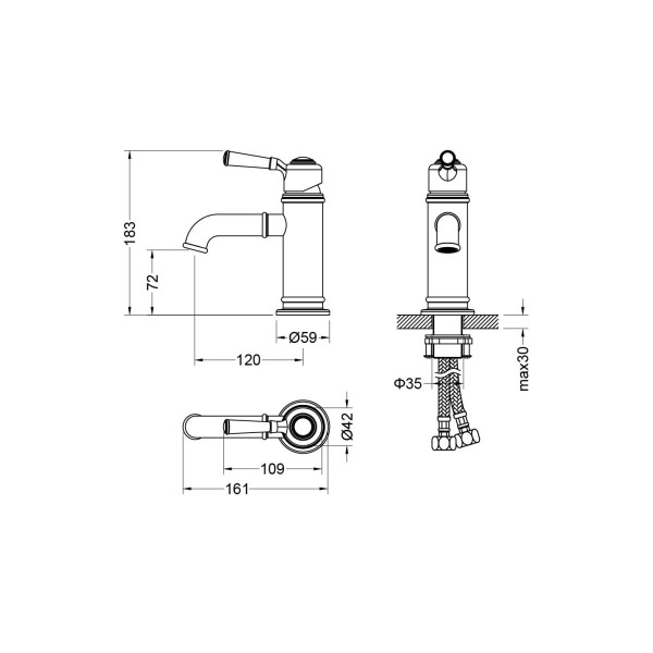 Комплект смесителей Aquatek Классик 3 в 1 AQ1510CR+AQ1540CR+AQ2020CR хром (AQ1530CR)