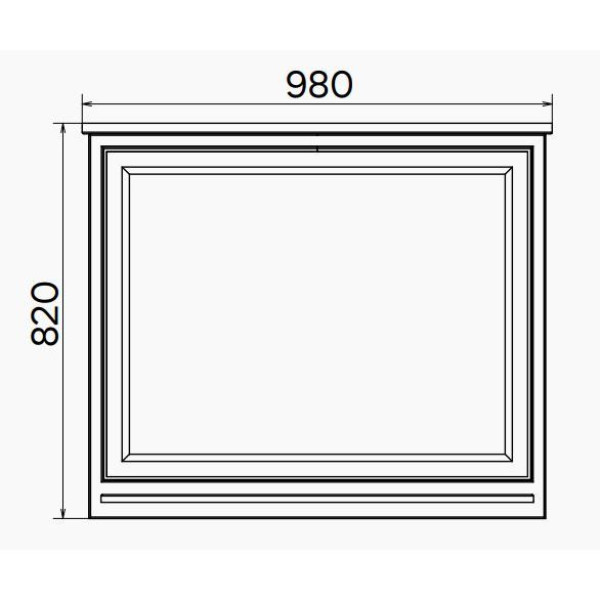 Зеркало Comforty Феррара 1000x120x820 белый глянцевый (00004147993)