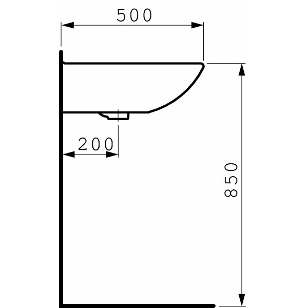 Раковина подвесная Laufen Pro B 650х500 (8.1095.3.000.104.1)