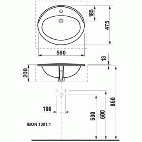 Раковина встраиваемая Roca Adora 56 (327203000)