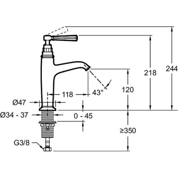 Смеситель для раковины Jacob Delafon Cleo 1889 золотой (E24308-BGG)