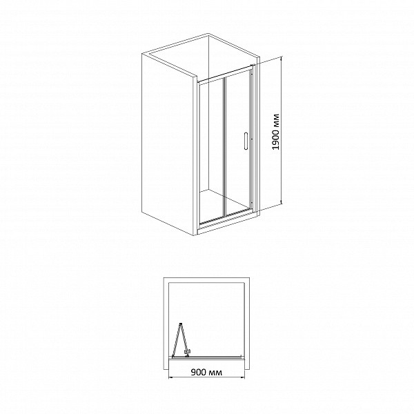 Душевая дверь BandHours Snow 90D 90х190 стекло прозрачное, профиль полированный хром Душевая дверь BandHours Snow 90D 90х190 стекло прозрачное, профиль полированный хром