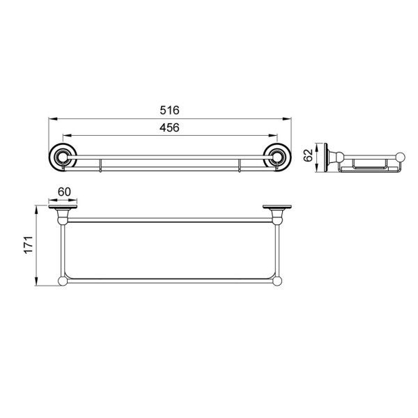 Полка в ванну стеклянная Timo Nelson 150072/00 chrome (150072/00)