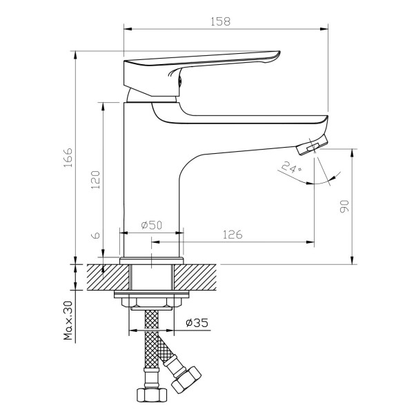 Смеситель для раковины Esko Лагос White белый (LG26W)