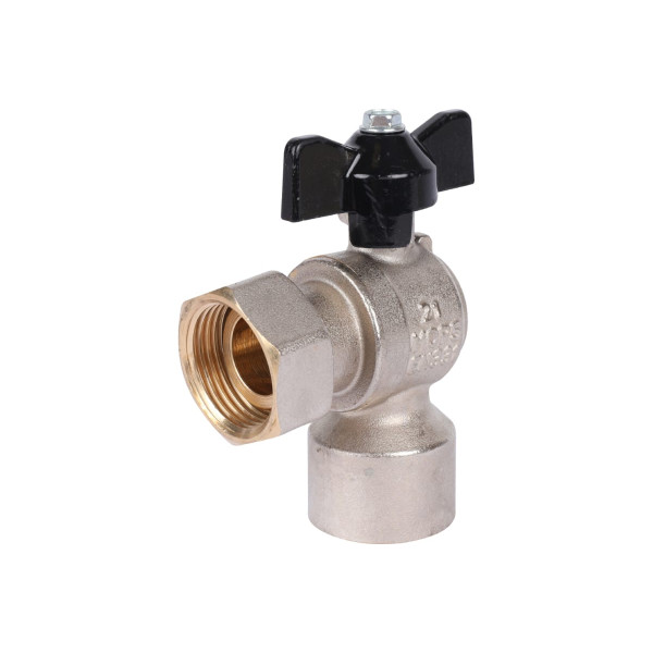 Кран угловой Stout 3/4"x3/4" ВР шаровой с накидной гайкой (ручка бабочка) (SVB-1010-000020)