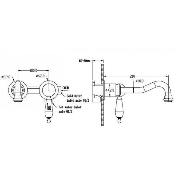 Смеситель для раковины Boheme Medici встраиваемый бронзовый (307)