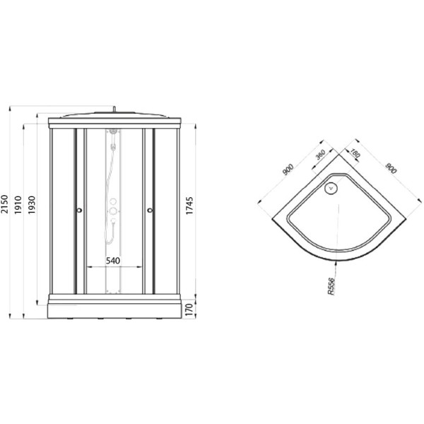 Душевая кабина Triton Лайт A 90х90 стекло градиент ДН4