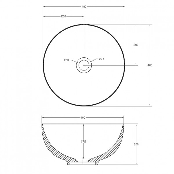 Раковина накладная Abber Stein 400x400 белый матовый (AS2617) Раковина накладная Abber Stein 400x400 белый матовый (AS2617)