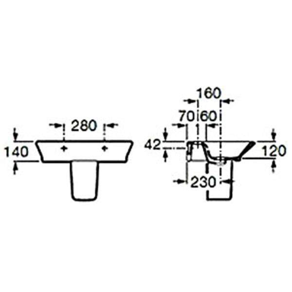 Полупьедестал для раковины Roca Gap (337472000) Полупьедестал для раковины Roca Gap (337472000)