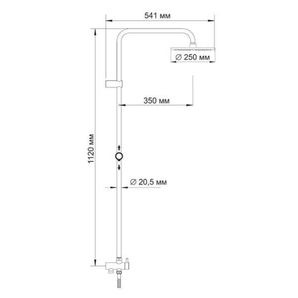 Душевой гарнитур WasserKRAFT темная бронза (A041)