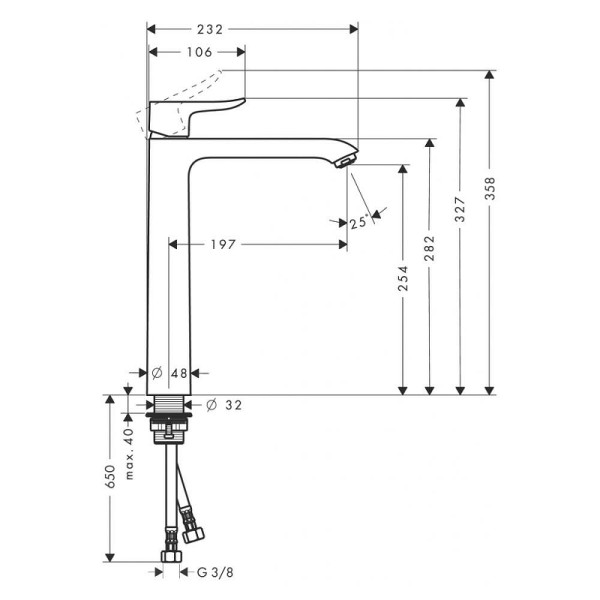 Смеситель для раковины Hansgrohe Metris хром (31184000)