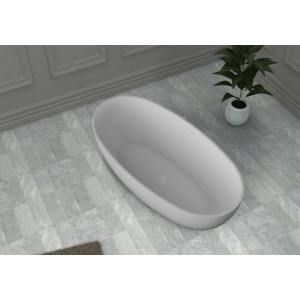 Ванна из искусственного камня Abber Stein 130x68 белая матовая (AS9641-1.3)