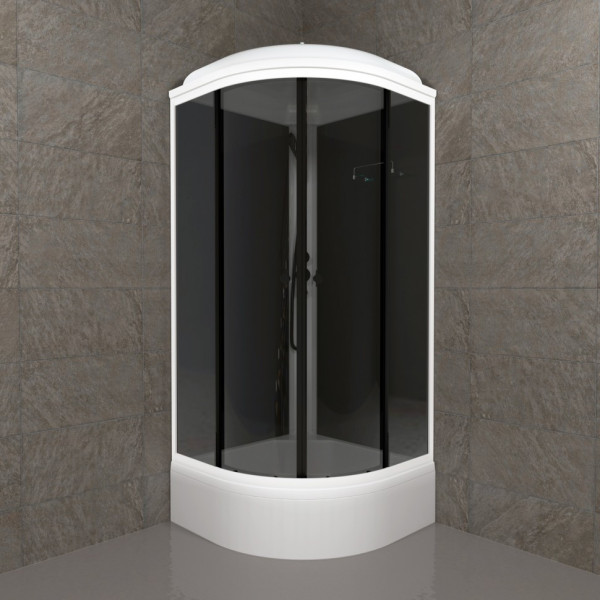 Душевая кабинаTriton Грэй 90x90 стекло тонированное, профиль черный (DK378)